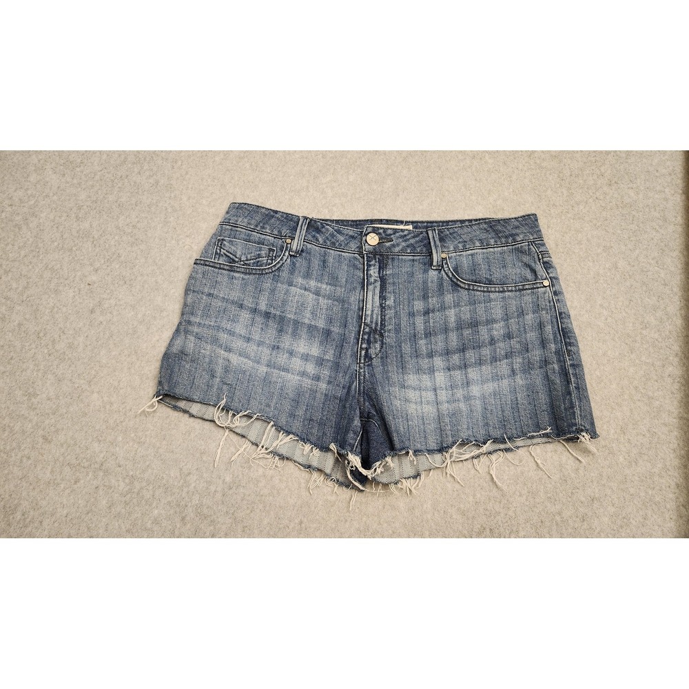 Unpublished Shorts Womens 30 Blue Distressed Denim Frayed Hem Casual Raw Edge